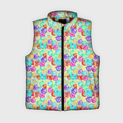 Женский жилет Новогодние Игрушки и Подарки, цвет: 3D-красный