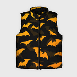 Женский жилет ЛЕТУЧИЕ МЫШИ НОЧЬ ХЕЛЛОУИН HALLOWEEN NIGHT BATS, цвет: 3D-черный