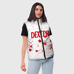 Женский жилет Dexter logo Декстер брызги крови, цвет: 3D-красный — фото 2