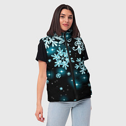 Женский жилет Космические снежинки, цвет: 3D-черный — фото 2