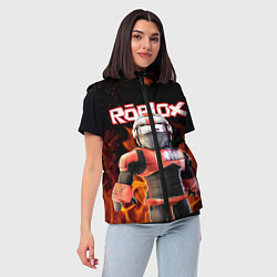 Женский жилет ROBLOX FIRE РОБЛОКС ОГОНЬ ПОЖАРНЫЙ, цвет: 3D-красный — фото 2