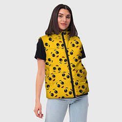 Женский жилет FORTNITE BANANA FACE PATTERN ФОРТНАЙТ ЛИЦО БАНАНА, цвет: 3D-черный — фото 2