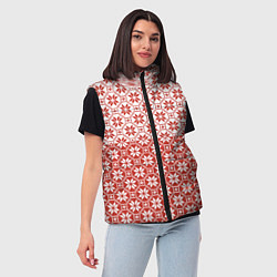 Женский жилет Алатырь Славянский Символ, цвет: 3D-красный — фото 2