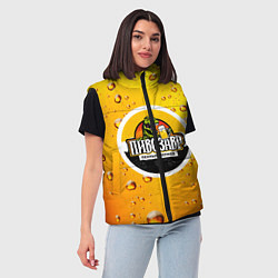 Женский жилет Пивозавр 3d hd, цвет: 3D-черный — фото 2