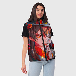 Женский жилет Ху тао ухмыляется тебе genshin impact, цвет: 3D-светло-серый — фото 2