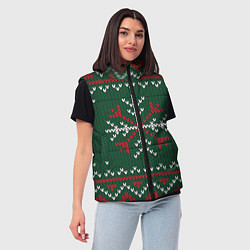 Женский жилет Knitted Snowflake Pattern, цвет: 3D-черный — фото 2