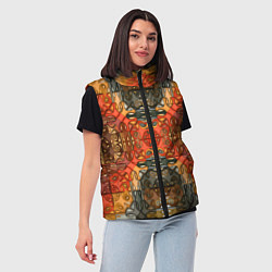 Женский жилет Коллекция Фрактальная мозаика Оранжевый, цвет: 3D-красный — фото 2