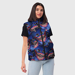 Женский жилет Huggy Wuggy: Pattern Face, цвет: 3D-черный — фото 2