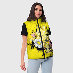 Женский жилет Жирафа с герберой, цвет: 3D-светло-серый — фото 2