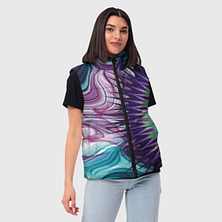 Женский жилет Психоделика Мандала Волны, цвет: 3D-светло-серый — фото 2