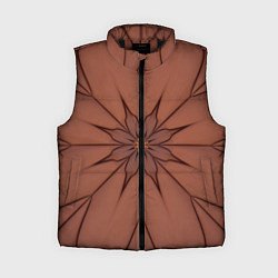 Женский жилет Абстрактный цветок Оранжевый 1-29, цвет: 3D-черный