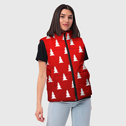 Женский жилет НОВОГОДНИЕ ЁЛКИ 2022, цвет: 3D-красный — фото 2