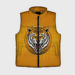 Женский жилет Голова свирепого тигра, цвет: 3D-светло-серый