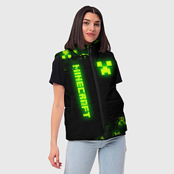 Женский жилет MINECRAFT NEON LOGO CREEPER, цвет: 3D-красный — фото 2