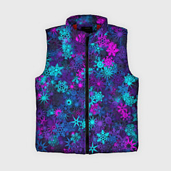 Женский жилет Неоновые снежинки, цвет: 3D-красный