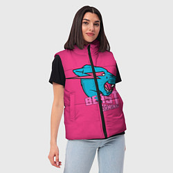 Женский жилет Mr Beast Gaming Full Print Pink edition, цвет: 3D-черный — фото 2