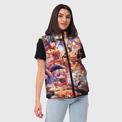 Женский жилет Новый год в геншин импакте все герои, цвет: 3D-черный — фото 2