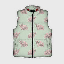 Женский жилет Сфинкс коты паттерн, цвет: 3D-красный