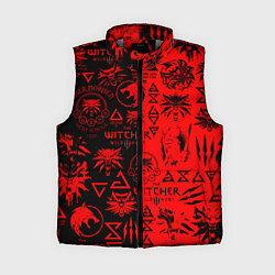 Женский жилет THE WITCHER LOGOBOMBING BLACK RED, цвет: 3D-светло-серый