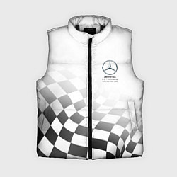 Женский жилет MERCEDES, МЕРСЕДЕС СПОРТ, ФИНИШНЫЙ ФЛАГ, ФОРМУЛА 1, цвет: 3D-черный