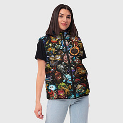 Женский жилет DOTA 2 ВСЕ ПЕРСОНАЖИ В ЦВЕТЕ, цвет: 3D-красный — фото 2