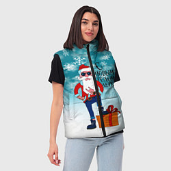 Женский жилет Hipster Santa 2022, цвет: 3D-красный — фото 2