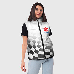 Женский жилет Suzuki, Сузуки Спорт, Финишный флаг, цвет: 3D-светло-серый — фото 2