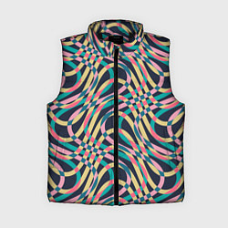 Женский жилет Абстрактные полоски, цвет: 3D-черный