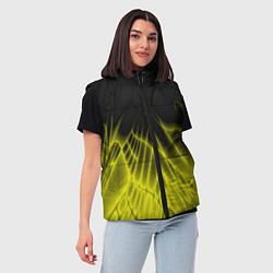 Женский жилет Коллекция Rays Лучи Желтый и черный Абстракция 662, цвет: 3D-черный — фото 2