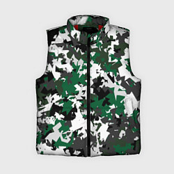 Женский жилет Зелено-черный камуфляж, цвет: 3D-красный
