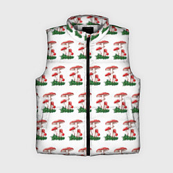 Женский жилет Мухоморчики красные красивые, цвет: 3D-светло-серый