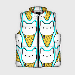 Женский жилет Гигантские коты мороженое, цвет: 3D-красный