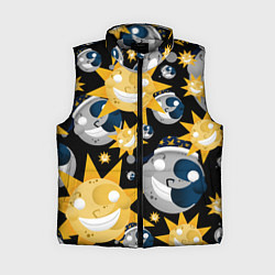 Женский жилет Солнце и Луна из FNAF Security Breach Паттерн, цвет: 3D-светло-серый