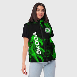 Женский жилет Skoda: Green Smoke, цвет: 3D-черный — фото 2
