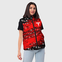 Женский жилет Tesla - Следы от колес, цвет: 3D-светло-серый — фото 2