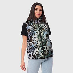 Женский жилет Стимпанк шестеренки Steampunk, цвет: 3D-черный — фото 2