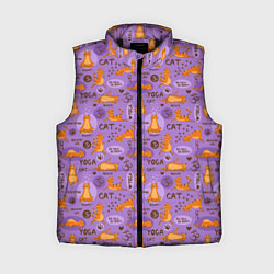 Женский жилет Кошачья Йога, цвет: 3D-черный