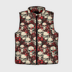 Женский жилет Кровавые Черепа Skulls, цвет: 3D-красный