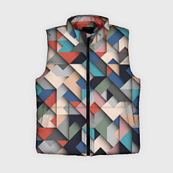 Женский жилет Herringbone 3D Вышивка Ёлочка, цвет: 3D-красный