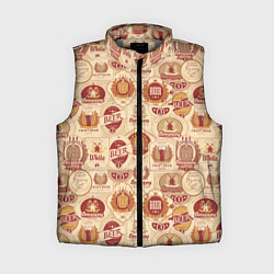 Женский жилет Пивные Этикетки Beer, цвет: 3D-светло-серый