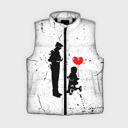 Женский жилет Banksy - ребенок на велосипеде, цвет: 3D-черный