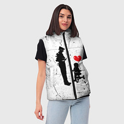 Женский жилет Banksy - ребенок на велосипеде, цвет: 3D-черный — фото 2