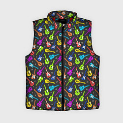 Женский жилет Разноцветные Гитары, цвет: 3D-красный