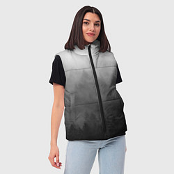 Женский жилет Темный лес - туман, цвет: 3D-красный — фото 2