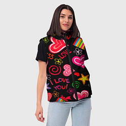 Женский жилет Я ЛЮБЛЮ ТЕБЯ РОДНАЯ!, цвет: 3D-светло-серый — фото 2