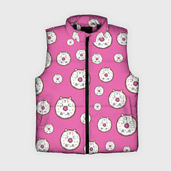 Женский жилет Бублик кот, цвет: 3D-черный