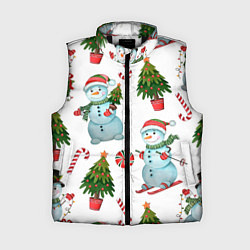 Женский жилет НОВОГОДНИЕ ПЕРСОНАЖИ NEW YEARS CHARACTERS, цвет: 3D-черный