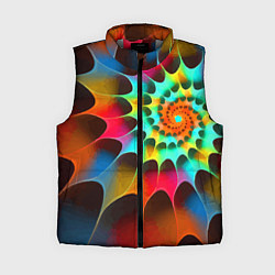 Женский жилет Красочная неоновая спираль Colorful neon spiral, цвет: 3D-светло-серый