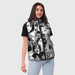 Женский жилет Атака титанов паттерн, цвет: 3D-светло-серый — фото 2