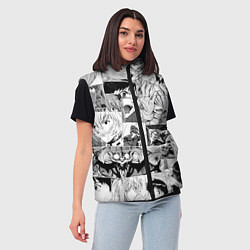 Женский жилет Евангелион паттерн, цвет: 3D-черный — фото 2